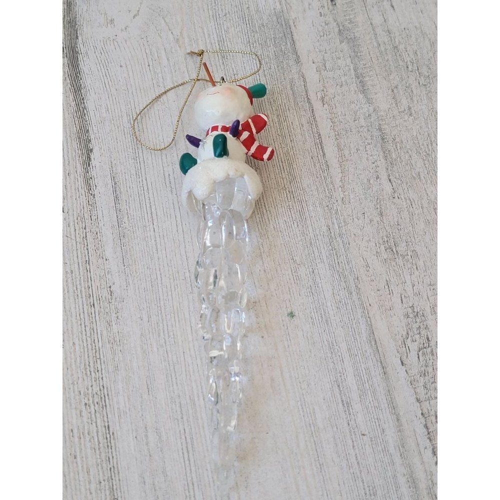 Icicle‎ snowman glitter Top Hat star ornament Xmas decor
